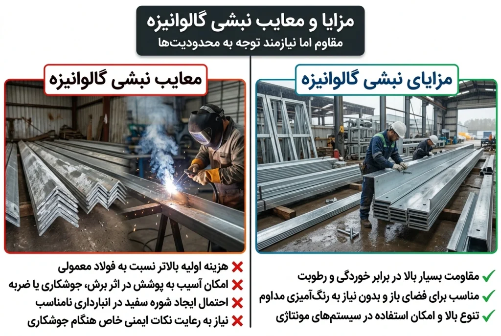 مزایا و معایب نبشی گالوانیزه
