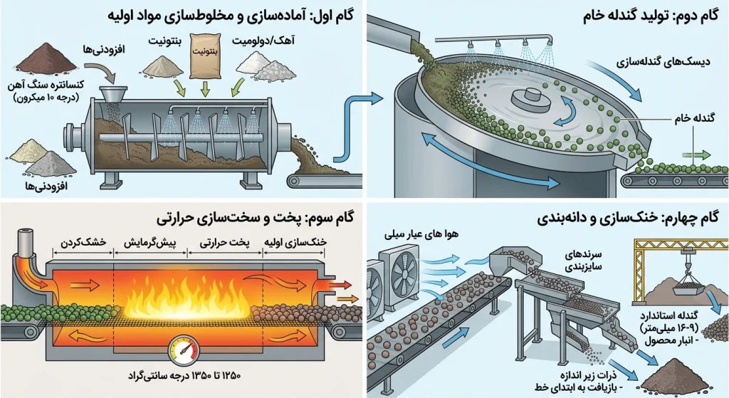 فرایند تولید گندله